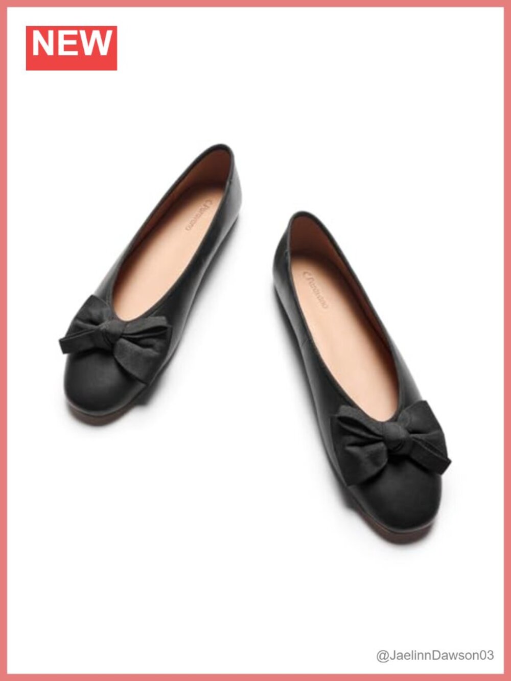 Genuine Leather Ballet Flats Women Round Toe Dressy Shoes Bow Cushioned